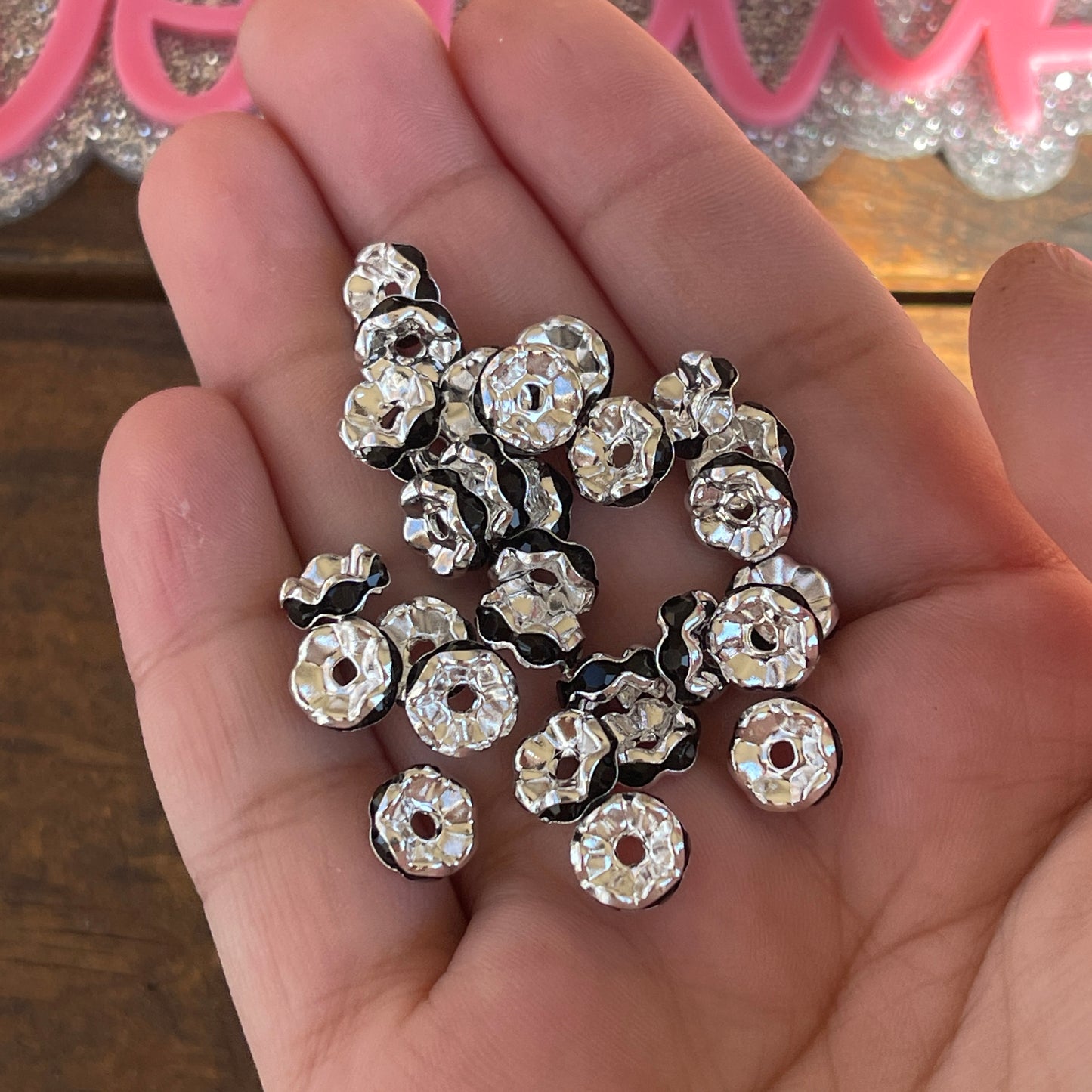 8MM Rhinestone Spacers (50pcs bag)