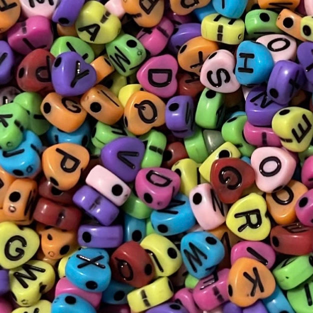 Rainbow Heart Letter Bracelet Bead