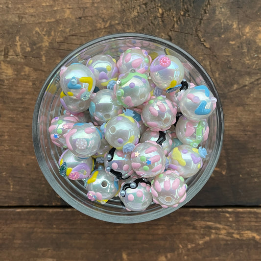 Pastel Pearl Hand Painted Beads for Pen