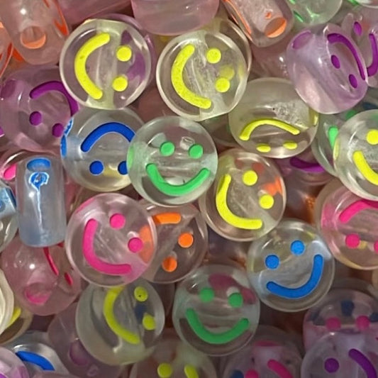 Neon Smiley Bracelet Bead