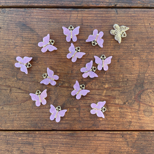 Purple Butterfly Alloy Pendant