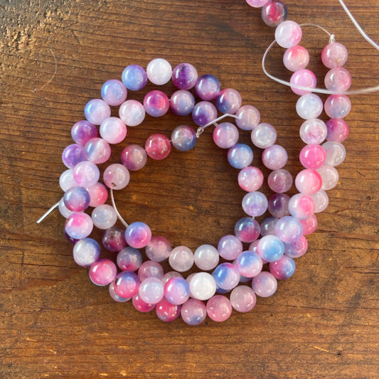 Pink purple blue mix 8mm