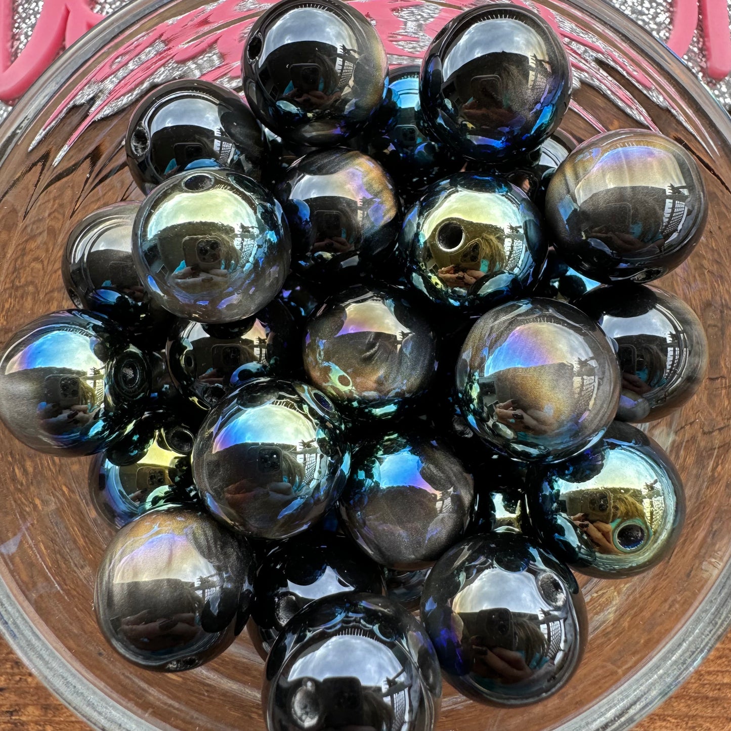 16mm Black Galaxy & Cat Eye Bead for Pen *extremely premium