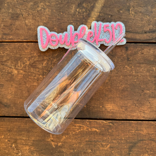 16oz Plastic Acrylic Can With Straw (for UV DTF)