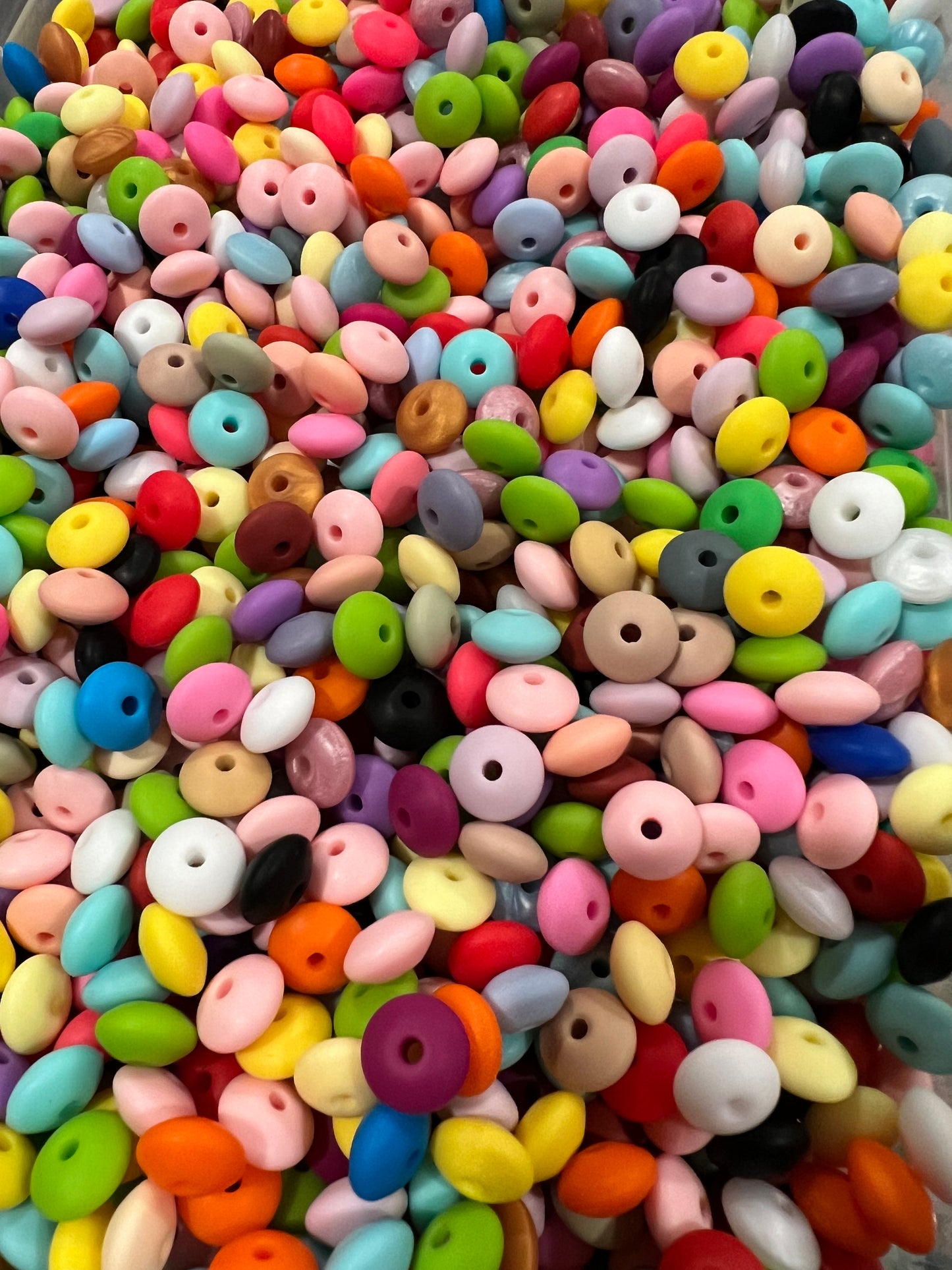 12mm Silicone Spacer Lentil Beads