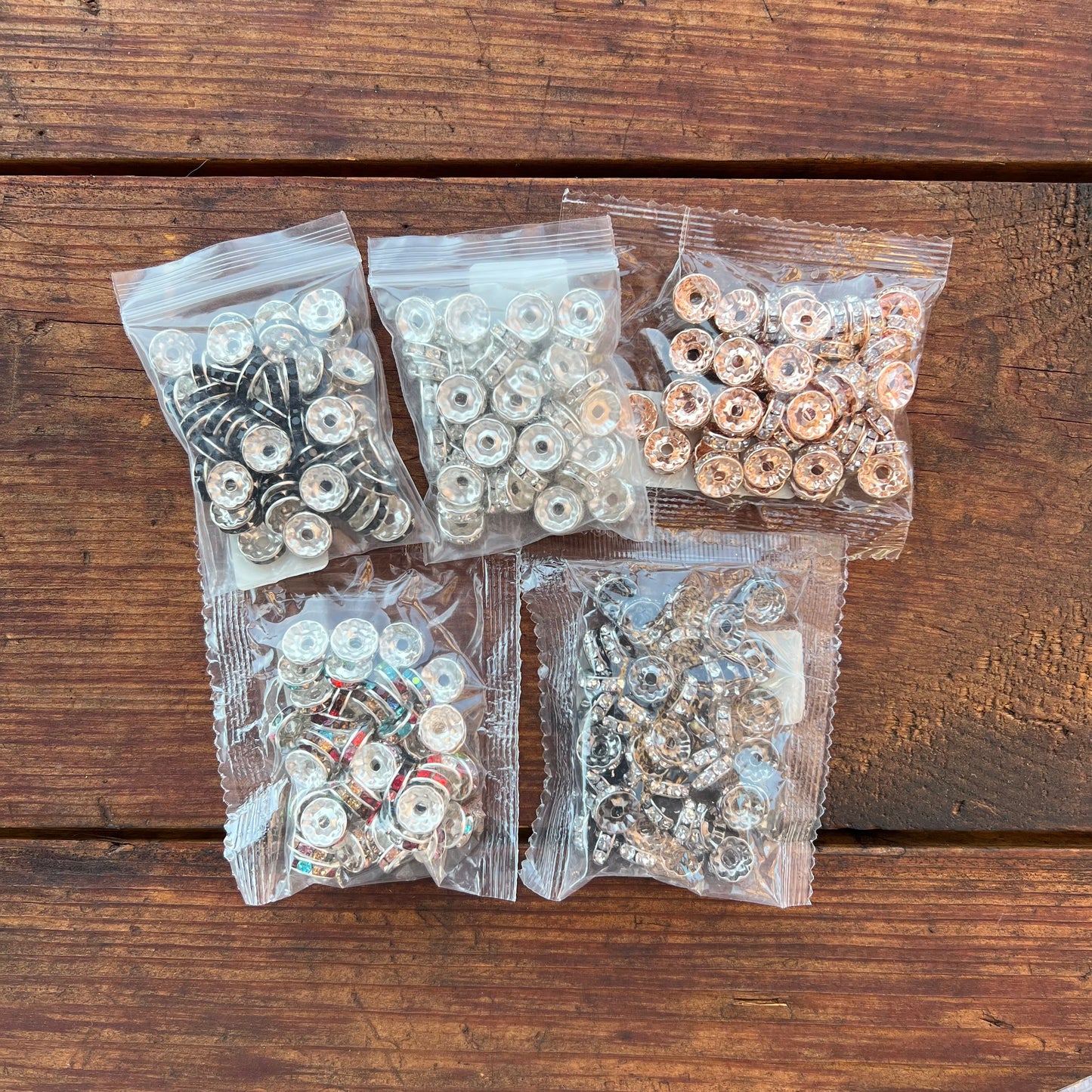 10MM Rhinestone Spacers  (50pcs bag)