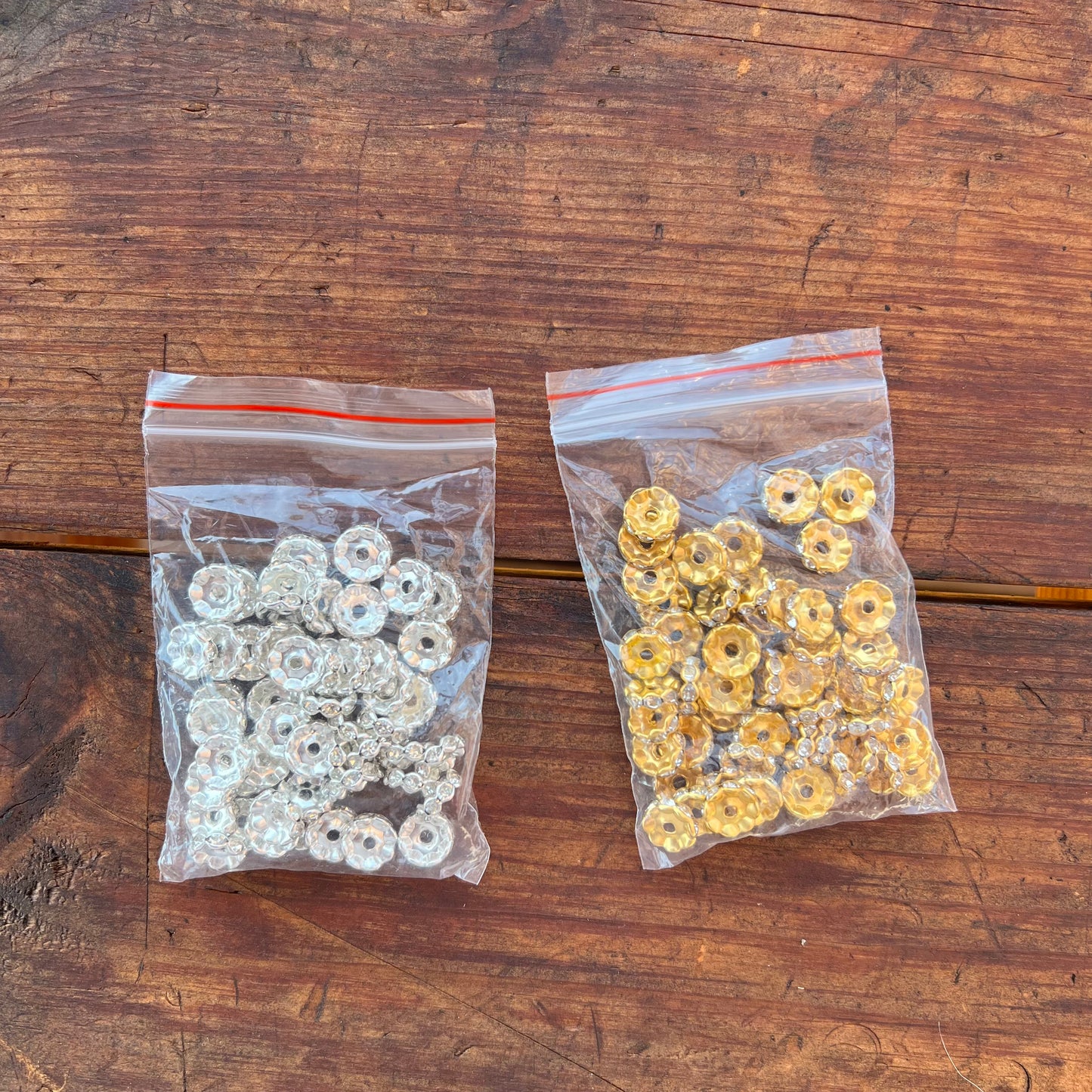 10MM Rhinestone Spacers  (50pcs bag)